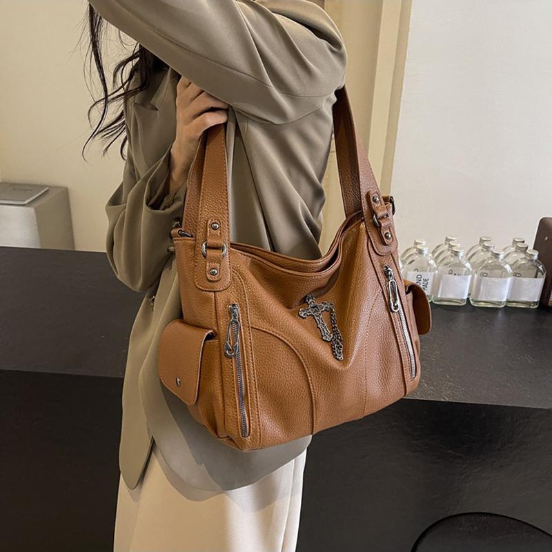 Yogodlns Y2K Daily Commuting Large Capacity Tote Hand Bags Soft Pu Leather Shoulder Bags for Women Quality Crossbody Bags