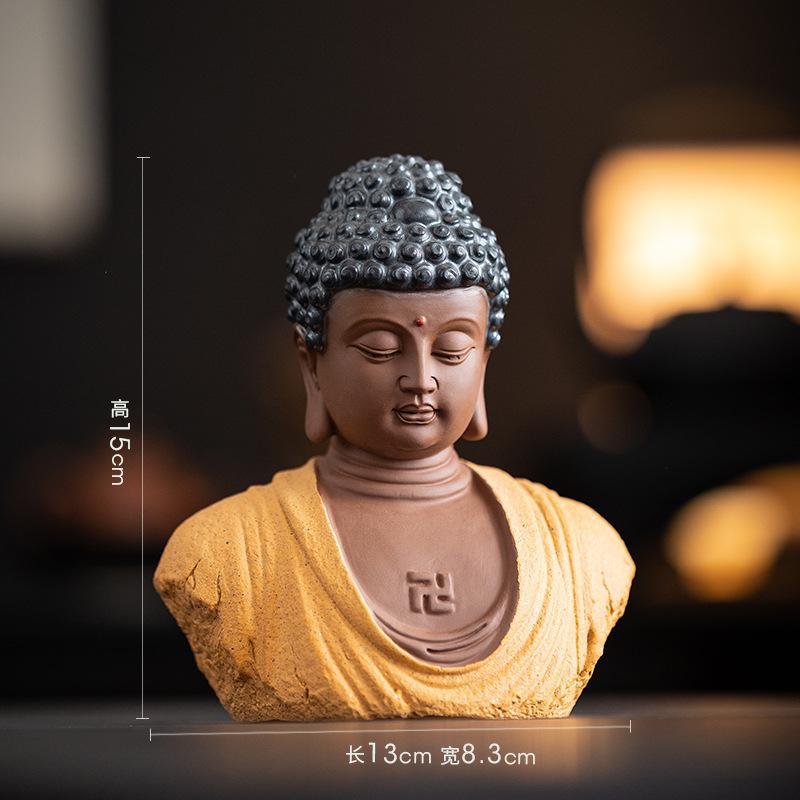 New Chinese Style Buddha Statue of Shakyamuni Buddha, Buddha's Head, Ceramic Handicrafts, Zen Home Decor