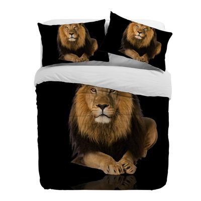 Lion Black Duvet Cover With Pillow Case Custom 3pcs Bedding Set Quilt Cover Double Bed Home Textile