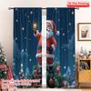 2pcs 2D Flat Printing Merry Christmas Drapes Santa Christmas Tree Star Polyester Without Electricity Family Party for Room Decor