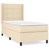 3131406 vidaXL Bed with Box Spring and Mattress Cream 90x200 Cm Fabric