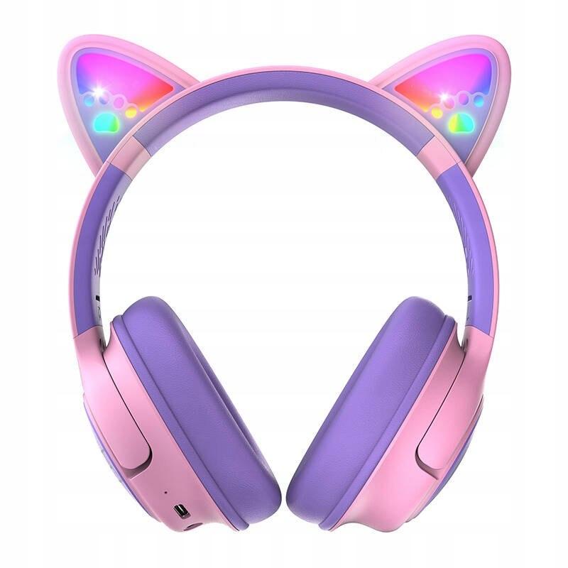 PowerLocus Bobo CAT Wireless LED AUX Headphones for Kids
