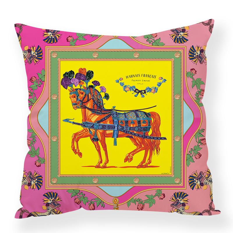 Retro Animal Chain Mixed Elements Digital Printing Pillow Case Car Waist Pillow