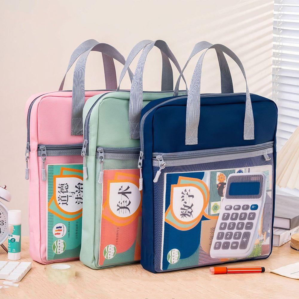 Multifunctional Zipper Pouch Bag A4 Document Bag New Data Storage Bag  School Office Supplies