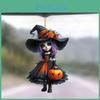 Acrylic Car Ornament Cute Witch Decor For Auto Interior Christmas Tree Accessory