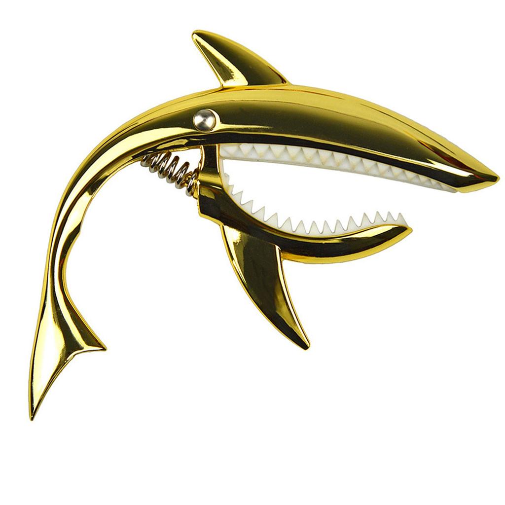 Shark Capo Zinc Alloy Tone Clip Elastic Soft for Acoustic Guitar Ukulele Mandolin Banjo Gold