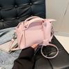 Solid Boston Color Tote Handbag Women Single Shoulder Crossbody Fashion Bag