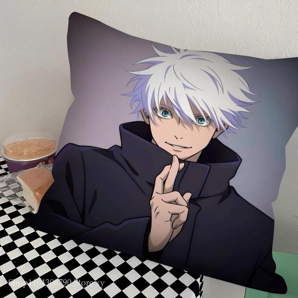 1pc Jujutsu Kaisen Anime Pillow Case Square Bedroom Sofa Leisure Comfort Cushion Car Living Room Home Decoration