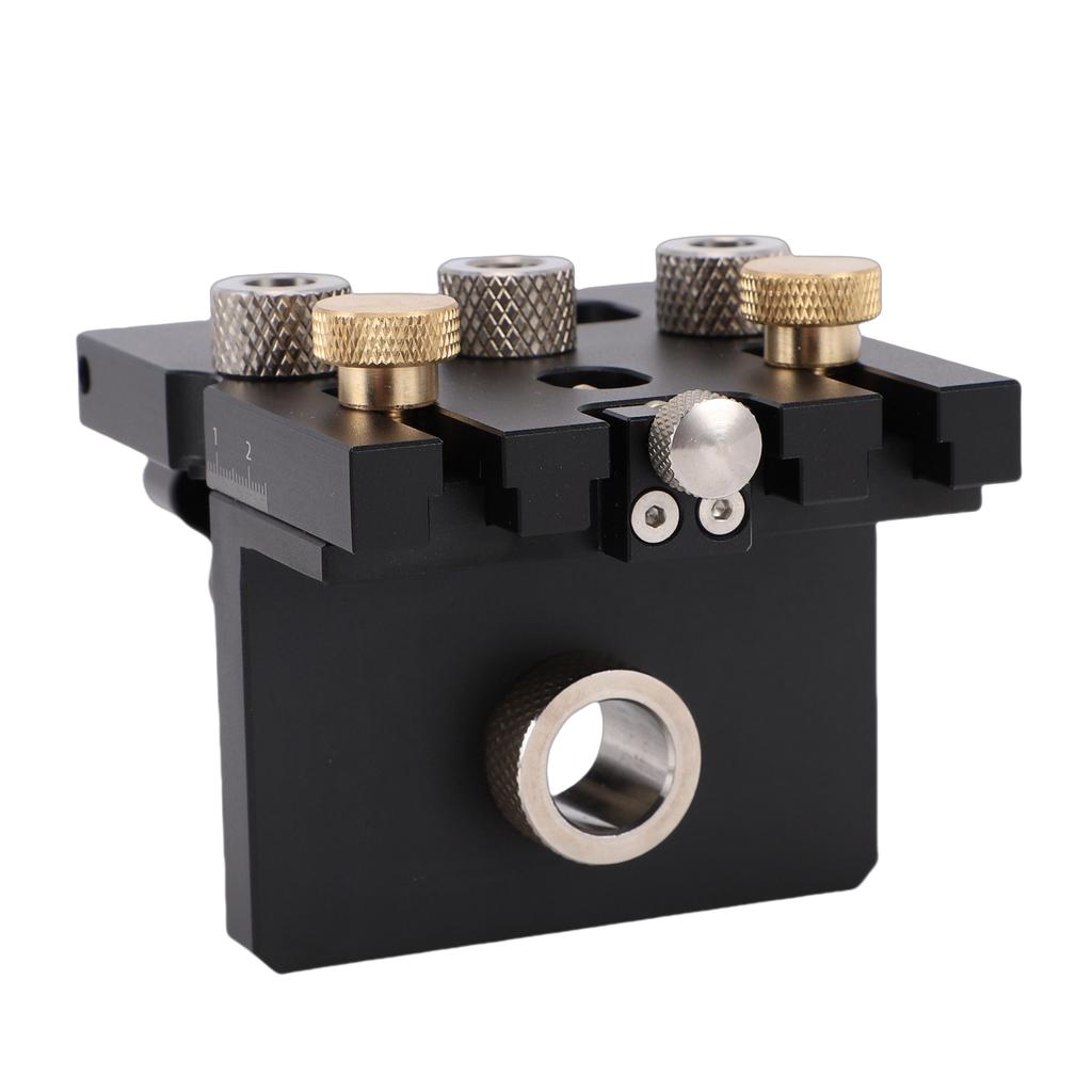 Adjustable Doweling Jig Self Centering Drill Guide Fixture with Bits and Drilling Bushings for Woodworking