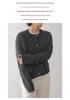 Women's Pure Wool Knit Cardigan: Autumn/Winter Long Sleeve, Round Neck, Thickened Sweater for a Slimming, Loose Fit.