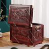 Exquisite Rosewood Jewelry Box, Chinese Wedding Jewelry Box with Lock, Retro Storage Box for Precious Jewelry