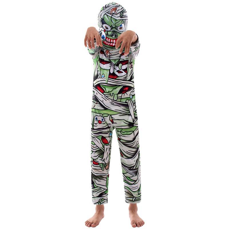 Disfraz de Cosplay de Momia de Halloween para Niños con Malla y Tejido Suave para Actuaciones Infantiles