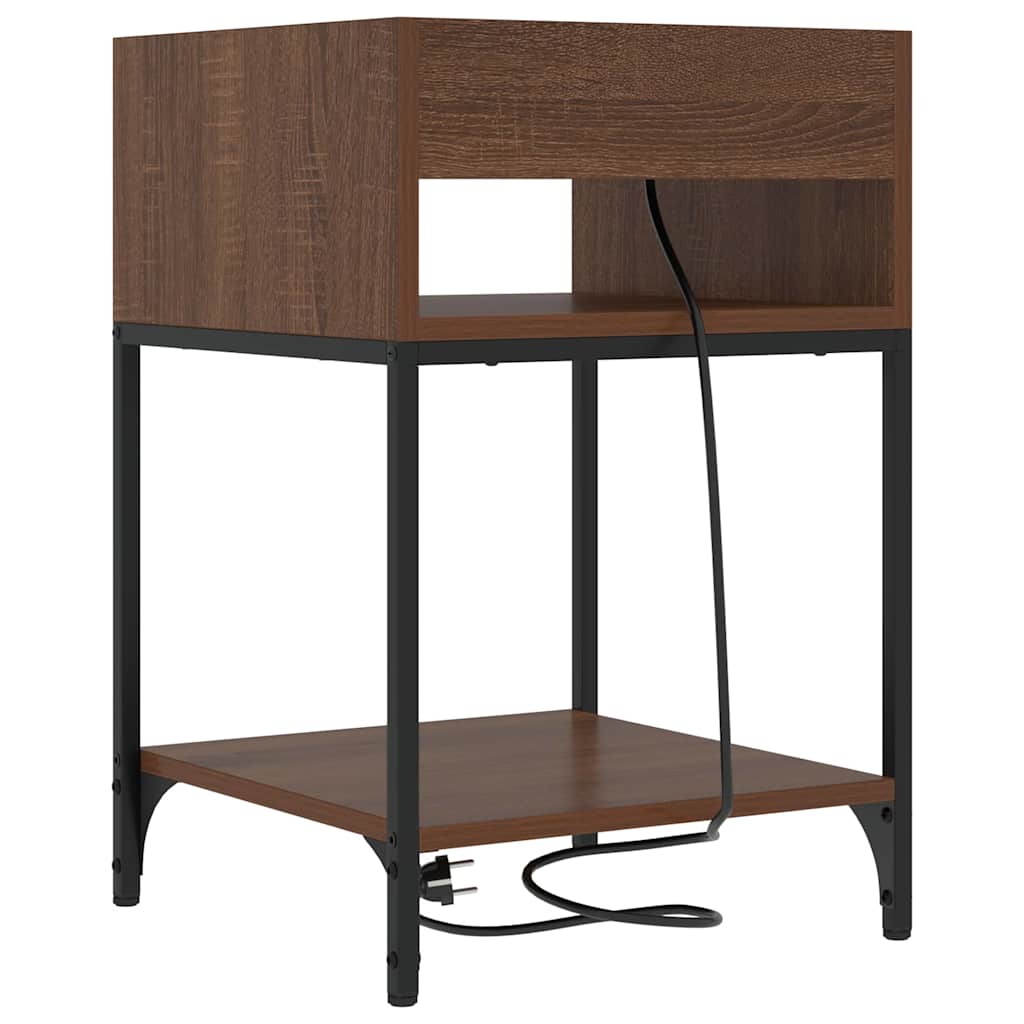 Nightstand Brown Oak Look 40 x 40 x 61 cm Engineered Wood
