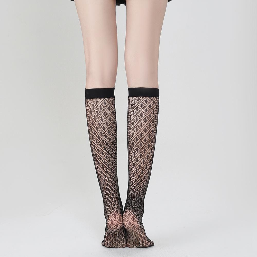 Women's Summer Lace Mid-Calf & Over-the-Knee Fishnet Socks - Trendy Japanese Style