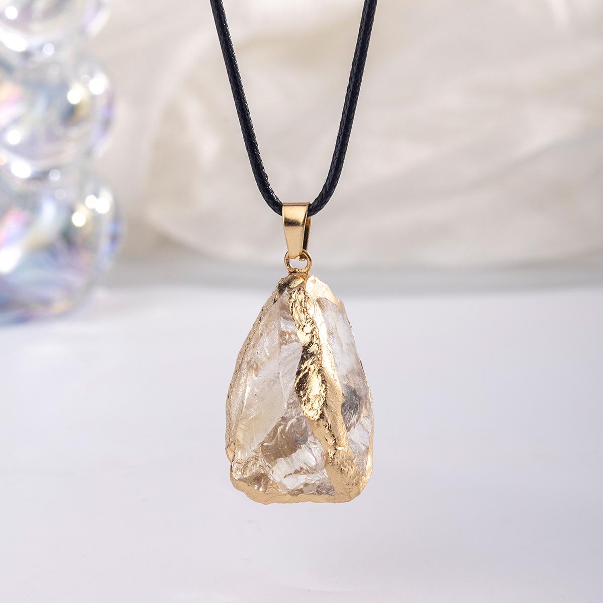 

Космічне плавання Натуральний нерівний аметист бароко кулон намисто