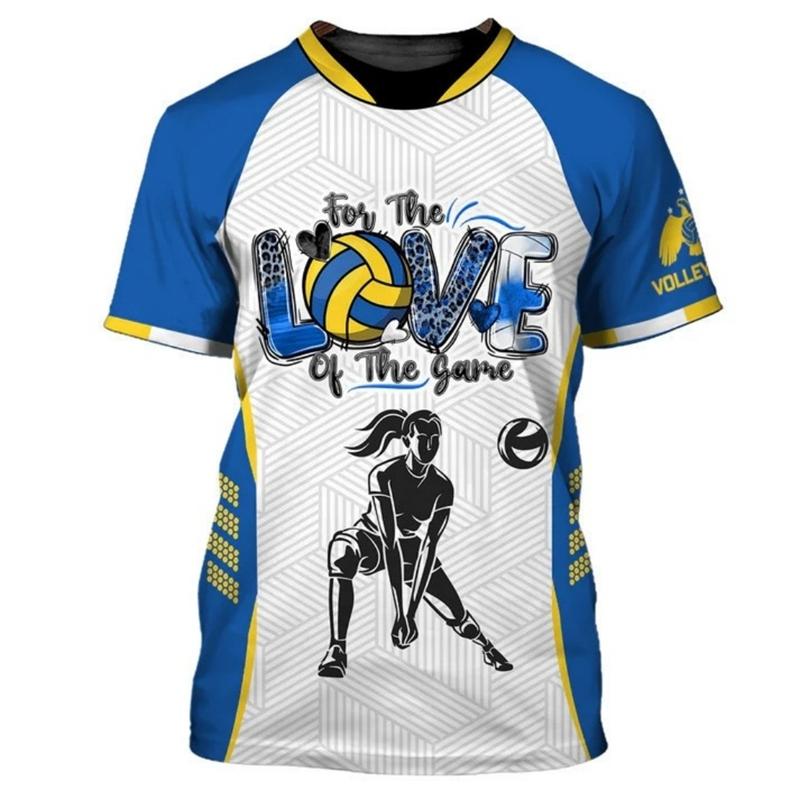 Fashion Volleyball Graphic T Shirts For Men Summer Trendy Custom Name Sports Wear 3D Printed T-shirts Casual Oversized Tees Tops