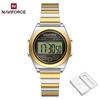 Naviforce Original Women Digital Watch Stainless Steel Strap Waterproof Calendar Chronograph Night Pattern Lady Girl Casual Fashion Watch NF5066