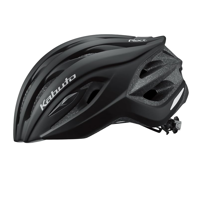 KABUTO RECT Bicycle Helmet, Matte Black, Size: M/L (Head Circumference: 57-60cm), JCF Approved