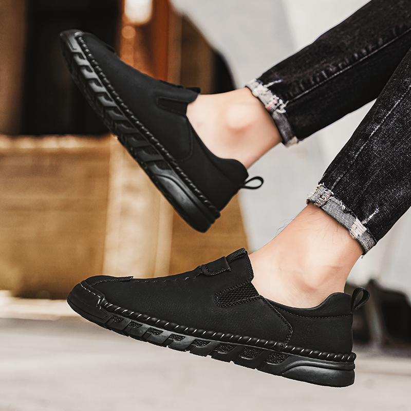 Men's Leather Casual Shoes Handmade Loafers Large Size Men's Genuine Leather Shoes Slip On Shoes