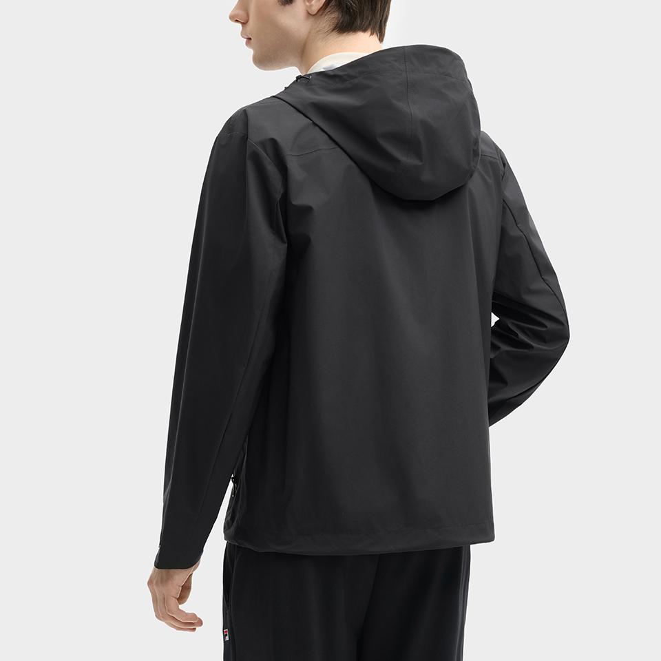 Fila Heritage Fashion Casual Woven Hooded Loose Long Sleeve Jacket Men Jacket Black F11M528704F-BK