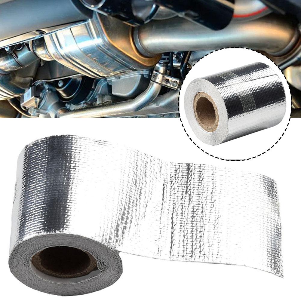 Taśma aluminiowa 5m Taśma izolacyjna termiczna wysokotemperaturowa Taśma osłonowa Taśma owijana Bandaż Taśma osłonowa termiczna do owijania kolektora wydechowego samochodu