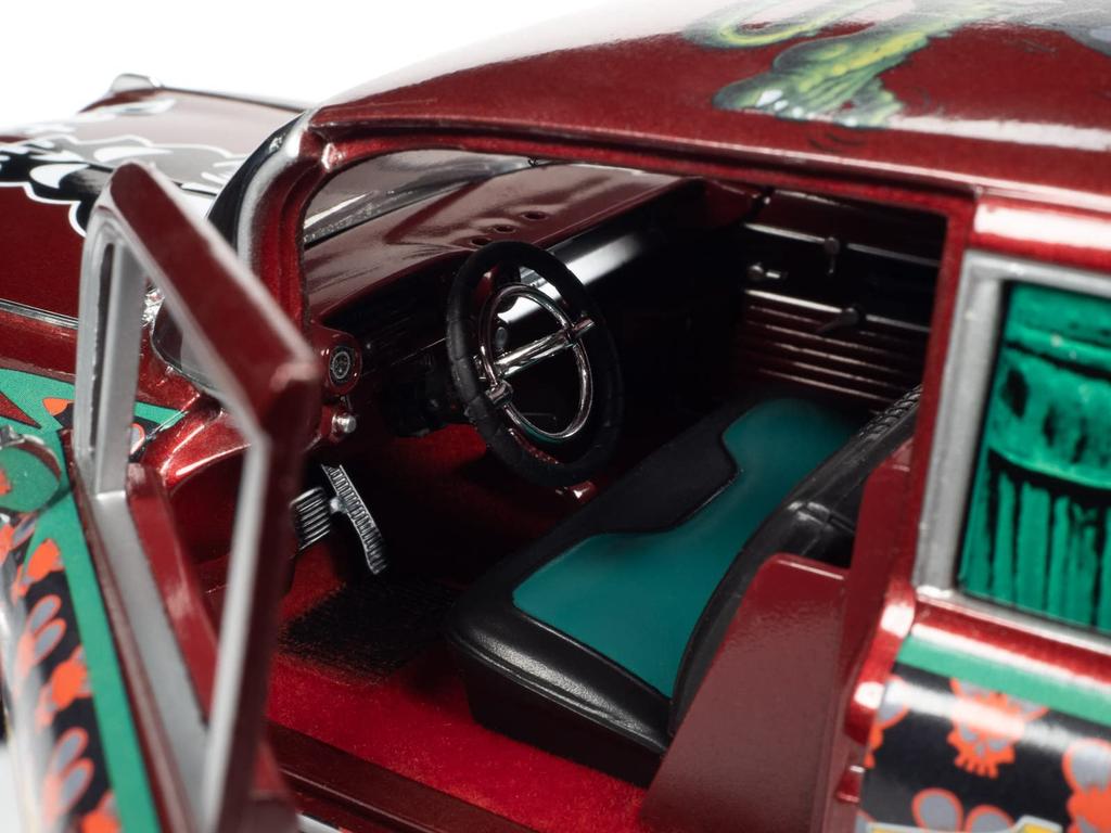 AUTO WORLD RAT FINK 1959 CADILLAC ELDORADO HEARESE Rat Fink Diecast Car 118