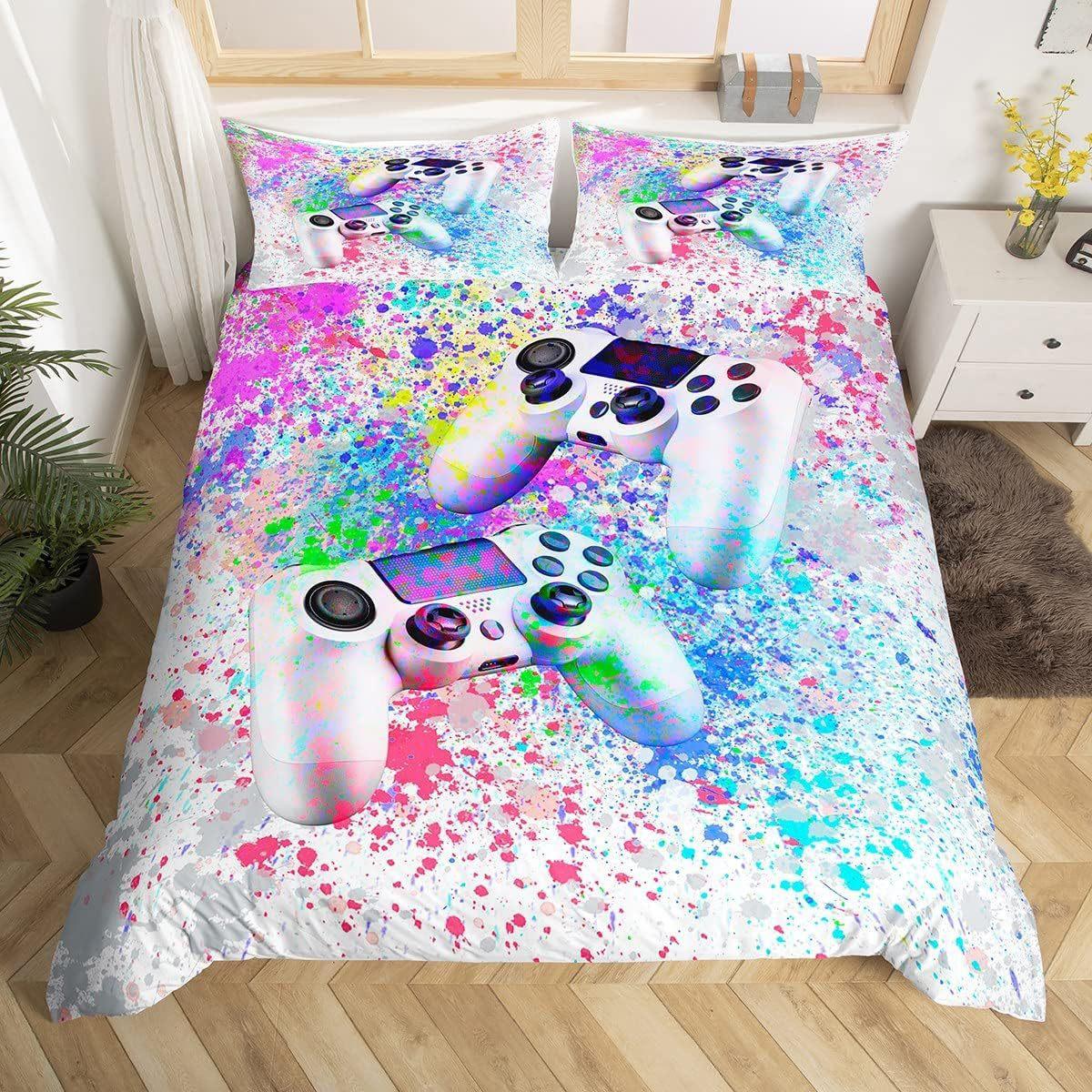 Home Textile Three-Piece Rendering Game Console Cartoon Digital Printing Quilt Pillowcase Bedding 90 * 200 two-piece set