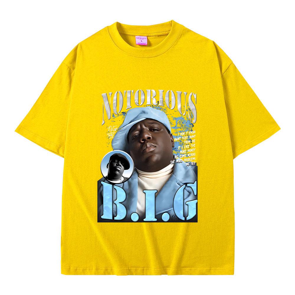 Klassisches Vintage Bestes Berühmtes The Notorious Big T-Shirt Hip Hop Rapper Biggie Smalls Print T-Shirts Herrenmode Übergroßes T-Shirt
