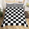 Geometric Abstract Duvet Cover Full King Checkered Bedding Set Aesthetic Checkerboard Plaid Comforter Cover for Boys Girls Teen