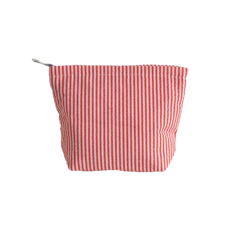Compact Travel Makeup Bags for Women Vertical Striped Portable Cosmetic Storage