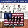 2D Flat 4th of July Independence Day, EMOHAT Home of The Free Because of The Brave Patriotic Soldier Aluminium Metal Sign, Man Cave Bar Metal Sign