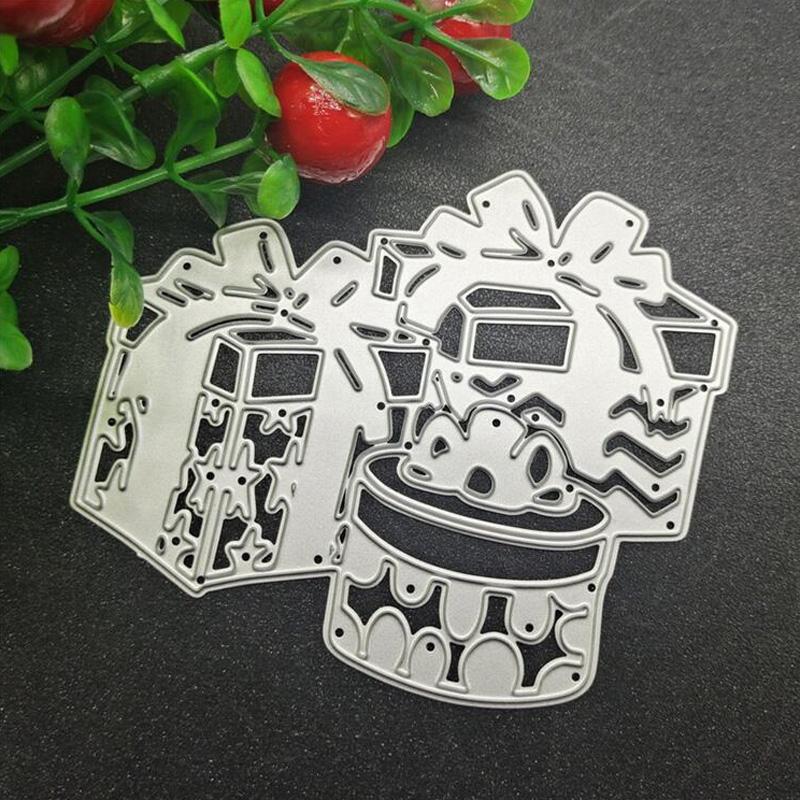 Three Piece Gift Wrapping Art Background Scrapbooking Metal Cutting Dies Stencils for DIY Album Paper Card Decor