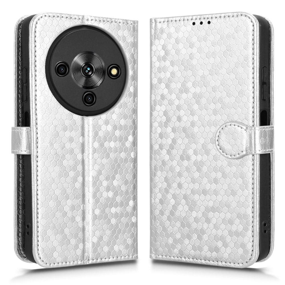 For ZTE Blade A76 5G Wallet Case Dot Pattern Imprint PU Leather Phone Cover with Wrist Strap