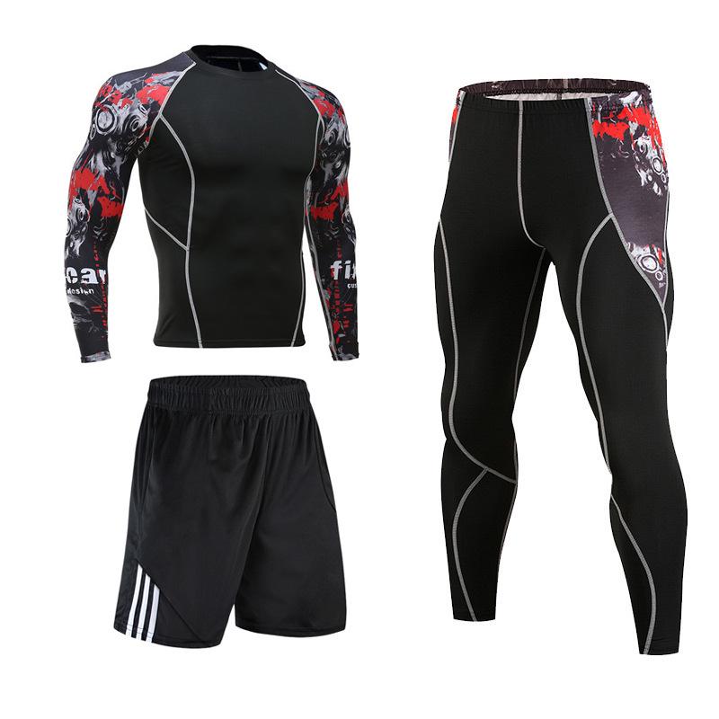 Men's Quick-Dry Sports Set: Long Sleeve Tights & Basketball Training Suit