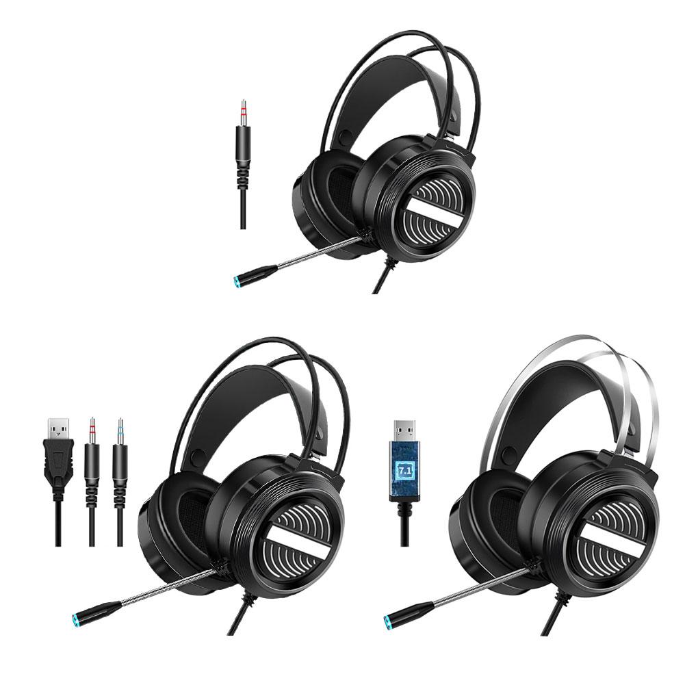 Game Headphone Wired 3.5mm USB Headphone Noise Reduction Portable Headset with Microphone
