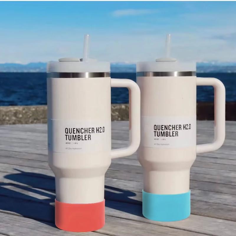 7.5cm Universal Water Bottle Boot Bottom Sleeve Cover Food Grade Silicone Protective Sleeve for Stanley 40oz/30oz Cup Base
