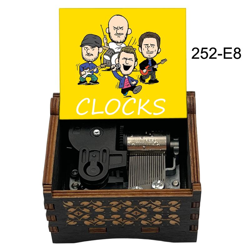 Orologi Famosa Band Coldplay Carillon in Legno Melodia 18 Note Movimento a Carillon Vintage Regali Speciali per Fan Amici Famiglie