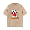 SX-89 MINISO 2026 Summer Vintage Wash  Printed Pure Cotton Shoulder Style Men's and Women's Round Neck Short Sleeved Couple T-shirt