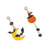 Hat Cartoon Ghost Bat Halloween Dangle Earring Women Ear Studs Halloween Earrings Dangle Ear Hook