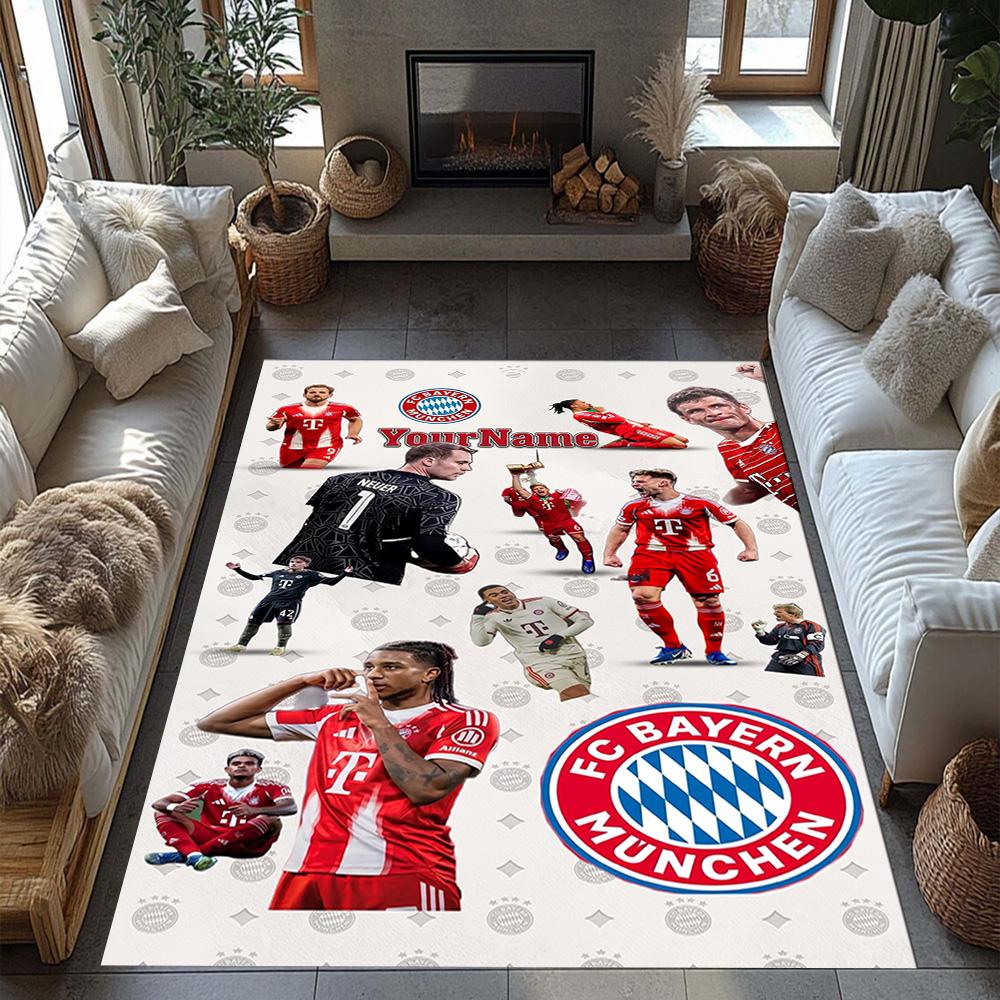Bayern Munich Customize Your Name Floor Rug Office Rug Suitable for Entryway Balcony Kitchen Hallway Antislip Carpet Office home decor