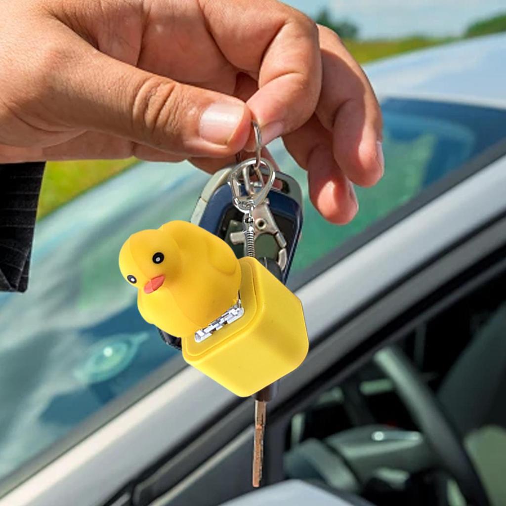 Keyboard Fidget Keychain Pendant Decorative Purse Pendant Duck Shape Backpack Charm With Light And Sound Stress Relief Toy