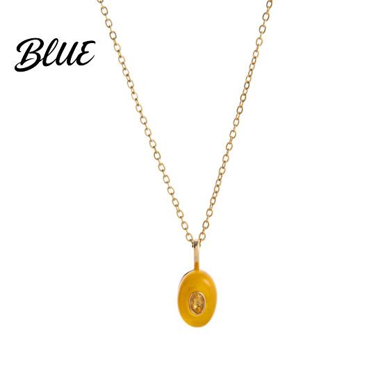 Charming Necklace Stone Pendant Necklace Oval or Hexagonal Charm Geometric