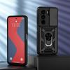 KEYSION Nárazuvzdorné pouzdro Armor pro Itel Power 70 s posuvným krytem objektivu fotoaparátu, kroužkem pro ochranu objektivu, stojánkem a zadním krytem telefonu pro Itel Power 70 4G