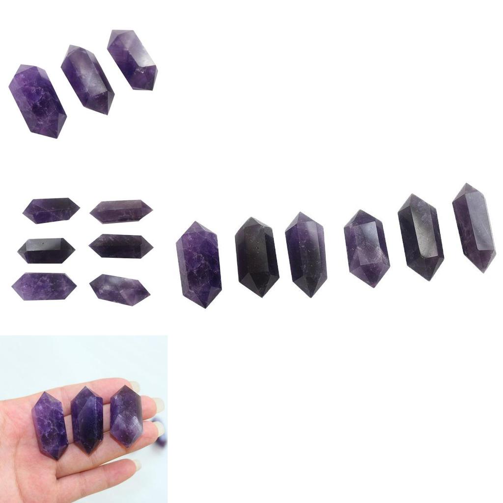 Exquisite Natural Purple Amethyst Quartz Crystal Point Wand Obelisk Healing Tower 4cm