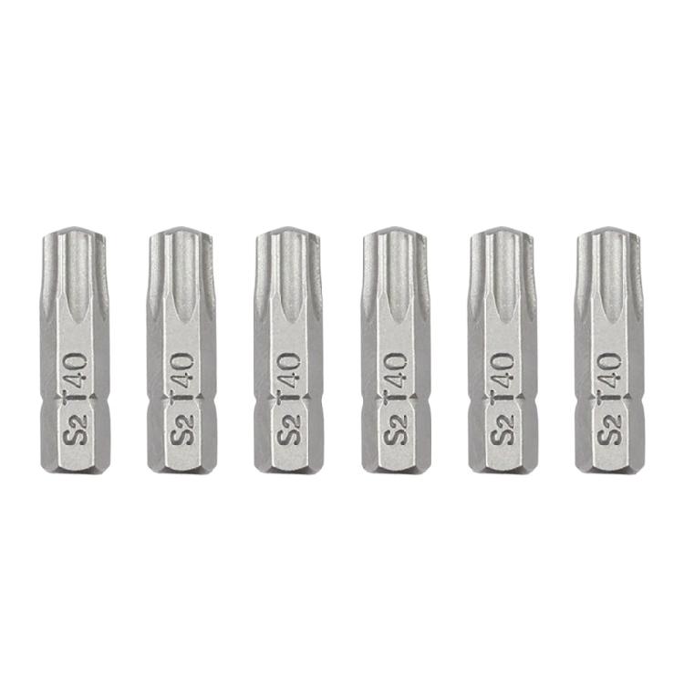 6 Piece Steel Tamper Resistant Bit Set 1/4" Hexagonal Shank Magnetic Screwdriver Bit For Various Applications