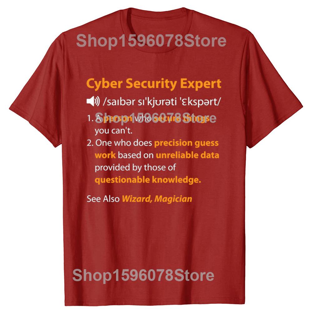 Funny Cyber Security Expert Definition Cybersecurity  T Shirt Men Cotton Humor Streetwear Tee Shirt Short Sleeve Unisex Clothing