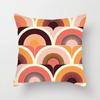 Nordic Pink Geometric Cushion Cover Home Decor Sofa Pillowcase Floral Print Soft Peach Skin Pillowcase