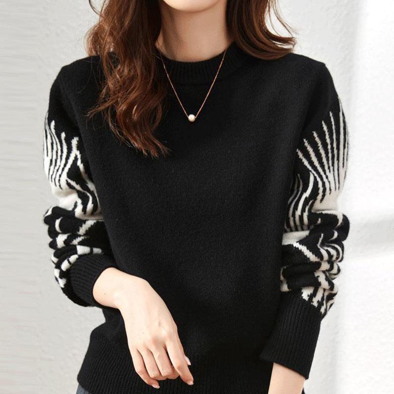 

Женский осенне-зимний свитер, утолщенный, теплый, вязаный, эластичный, с длинным рукавом, оверсайз топ XXL