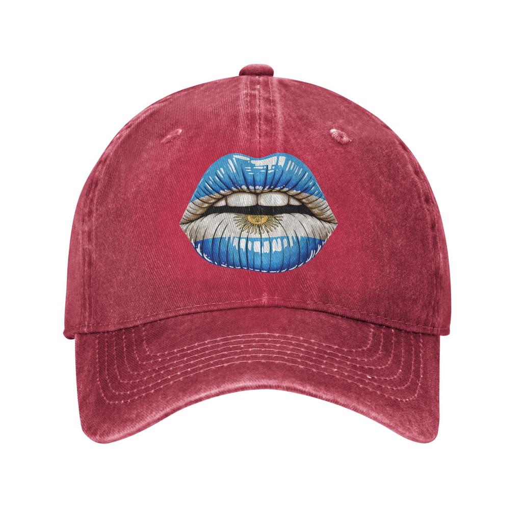 Argentina Flag Lips Casual Baseball Cap For Unisex Adult Summer Tennis Skate Trucker Hat Streetwear Breathable Baseball Caps
