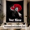 Custom Text Printed Tapestry Scream Ghostface Pattern Large Wall Hanging Indoor Room Decor